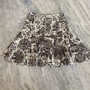 American Living Black and White Floral linen Skirt